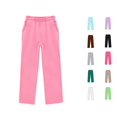 thumbnail image 1 of CUZIBR Boys Straight Leg Sweatpants Elastic High Waist Casual Sports Trousers With Pockets Soft Athletic Pants Back To School Loose Fit Bottoms For Outdoor Running Walking Joggers,Pink,5-6 Years, 1 of 6