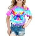 thumbnail image 1 of CUZIBR Boys Toddler Birthday T-Shirts Crewneck Short Sleeve Tie Dye Letter Cartoon Graphic Casual Loose Fit Relaxed Breathable Tees Tops Summer Comfort Funny Tshirts,Multicolour,4-5 Years, 1 of 4