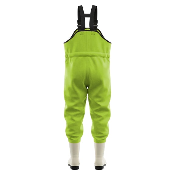 CUZIBR Boys Toddler Kids Waders Waterproof Romper Jumpsuit Suspender Rain Pants Booties Solid Color Adjustable Strap Square Collar Full Length Overall Fishing Rainwear,Light Green,10-10.5 Years