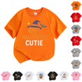 thumbnail image 1 of CUZIBR Boys Tops Baby Toddler Short Sleeve Summer Casual Basic Tee Halloween Pumpkin Graphic Print Short Sleeve Crewneck T Shirt Comfortable Lightweight Party Clothes,1-Orange,5-6 Years, 1 of 3