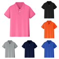 thumbnail image 1 of CUZIBR Boys Tops Crewneck Solid Color Short Sleeve Shirt Button Closure Comfortable Soft Tee Lightweight Comfortable Dailywear,Red,10-12 Years, 1 of 6
