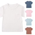 thumbnail image 1 of CUZIBR Boys Tops Crewneck Solid Color Summer Toddler Short Sleeve Solid Comfortable T Shirt Clothes Basic Tee Dailywear,White,18-24 Months, 1 of 4