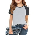 thumbnail image 1 of CUZIBR Boys Tops Shirts Button Short Sleeve Front Pocket Casual Tee Top Solid Color Comfortable Breathable Soft Toddler Tee,Dark Gray,4-5 Years, 1 of 3