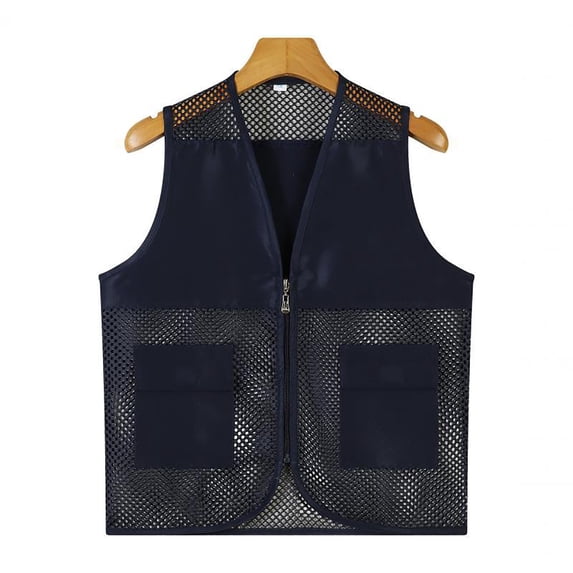 CUZIBR Boys Vest Solid Sleeveless Hollow Out Mesh Breathable Waistcoat Zipper Up Fishing Travel Hiking Vests Jacket Casual Comfy Dailywear,Black,6-7 Years