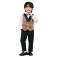 thumbnail image 1 of CUZIBR Boys Vest Suits 4 Piece Outfits Tuxedo Sets For Kids Formal Suit For Boys With Vest And Pants Bowtie Strap Suspender Sets Slim Stylish Dailywear For Toddler, 1 of 9