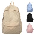 thumbnail image 1 of CUZIBR Checkered Texture Casual Backpack Large Capacity Multi Pocket Soft Daypack Adjustable Shoulder Strap Bookbag For Teenagers College School Daily Commute Travel Outdoor, 1 of 8