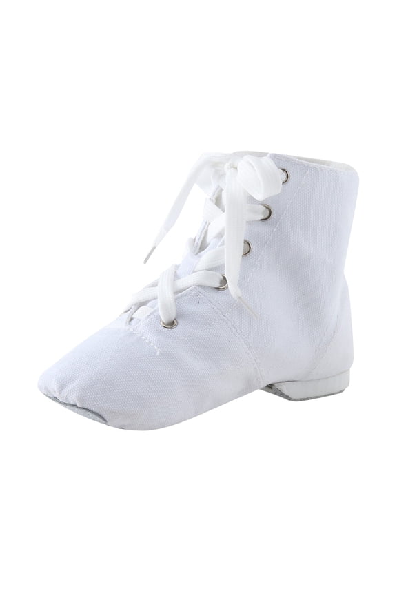 Children Ballet Jazz Dance Shoes Solid Color Lace Up Ankle Boots Dancewear Sneakers Fashionable Breathable Performance Indoor Yoga Flat Split Sneaker Footwear Cozy Footwear,White,14.5-15 Years