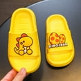 thumbnail image 1 of CUZIBR Children Boys Toddler Slippers Cute Cartoon Dinosaur Pattern Summer Home Outside Bathroom Wear Soft Bottom Non- Comfortable Lightweight Summer Sandals Dailywear,Yellow,4.5-5 Years, 1 of 7