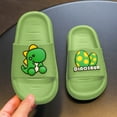 thumbnail image 1 of CUZIBR Children Boys Toddler Slippers Cute Cartoon Dinosaur Pattern Summer Home Outside Bathroom Wear Soft Bottom Non- Comfortable Lightweight Summer Sandals Dailywear,Green,5.5-6 Years, 1 of 5