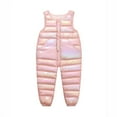thumbnail image 1 of CUZIBR Children Kids Toddler Toddler Baby Boys Girls Sleeveless Winter Warm Shiny Jumpsuit Oneise Cotton Wadded Suspender Ski Bib Pants Overalls Trousers Outfits Clothes Relaxed Fit Dailywear, 1 of 4