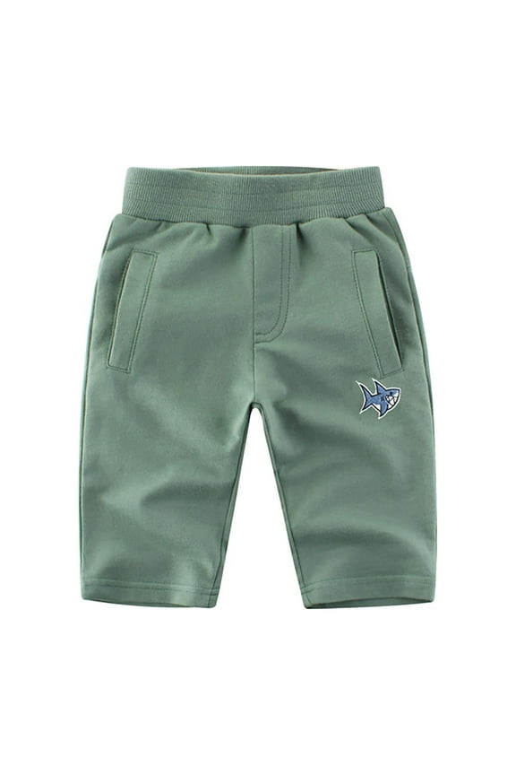 Children Pants Sweatpants Boys Capri Pants Marine Animal Pattern Waist Elastic For 1 To 7 Years Soft Dailywear For Toddler