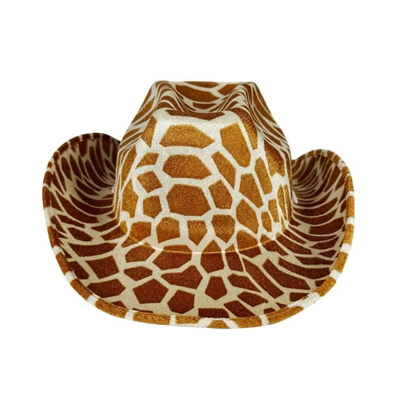 CUZIBR Children'S Hat Leopard Print Stripped Casual Wide Brim Cowboy Hat Denim Cap Stage Performances Stylish Cowgirl Fashionable Cap,Gold,One Size