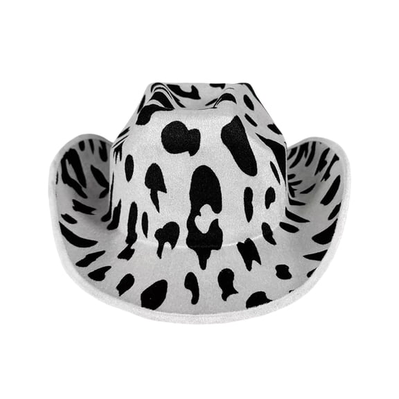 CUZIBR Children'S Hat Leopard Print Stripped Casual Wide Brim Cowboy Hat Denim Cap Stage Performances Stylish Cowgirl Fashionable Cap,White1,One Size