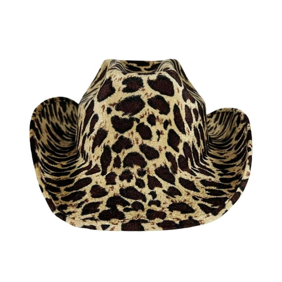 CUZIBR Children'S Hat Leopard Print Stripped Casual Wide Brim Cowboy Hat Denim Cap Stage Performances Stylish Cowgirl Fashionable Cap,Yellow,One Size