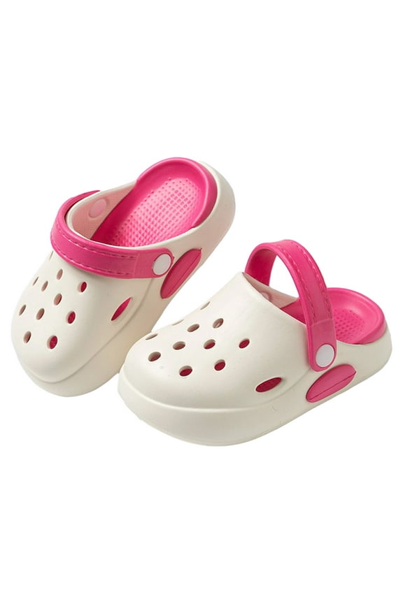 Children'S Toddler Boys Clogs Garden Shoes Thick Sole Summer Breathable Hollow Out Beach Pool Sandals Cute Indoor Outdoor Slippers Soft Cozy Sneakers Lightweight Shoes,Hot Pink,12-15 Months