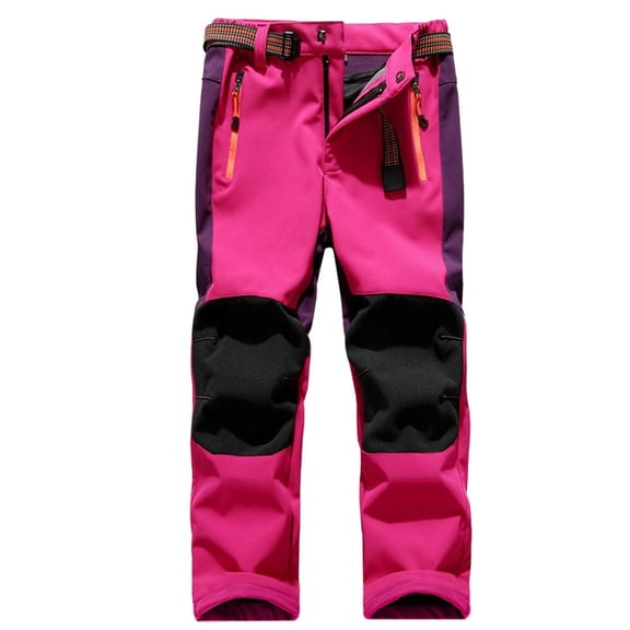 CUZIBR Children Soft Ski Trousers Warm Lined Thermal Trousers Winter Snow Trousers Boys’ Girls’ Hiking Trousers Classic Dailywear For Toddler