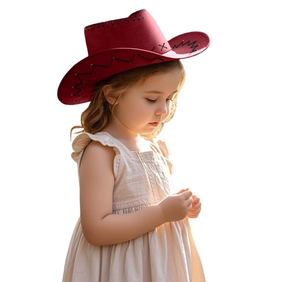 CUZIBR Children Toddler Boys Cowboy Hats Wide Birm Leopard Print Adjustable Strap Birthday Party Stage Performance Fashionable Fascinator Cowgirl Caps Headwear,,One Size