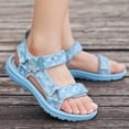 thumbnail image 1 of CUZIBR Children Toddler Girls Sandals Sandals Cute Butterfly Pattern Adjustable Strap Hook And Loop Fashion Breathable Thick Soled Summer Sandals Lightweight Soft Soled Footwear,Blue,3-3.5 Years, 1 of 9
