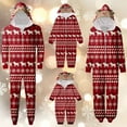 thumbnail image 1 of CUZIBR Christmas Family Pajamas Hooded Full Zipper Up Sleepwear Outfits Long Sleeve Cute Snowflake Print One Piece Jumpsuits Loungewear For Women,Red,S, 1 of 9