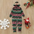 thumbnail image 1 of CUZIBR Christmas Family Pajamas Thickened Downy Long Sleeve Hooded Full Zipper Up Overall Sleepwear Outfits Lovely Snowflake Snowman Print One Piece Jumpsuits Loungewear For Kid,Green,8-9 Years, 1 of 8