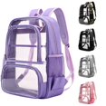thumbnail image 1 of CUZIBR Clear Backpack Heavy Duty Transparent See Through Rucksack With Double Front Zipper Compartments Padded Adjustable Straps Side For Concert Sports Game Travel School, 1 of 9