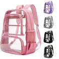 thumbnail image 1 of CUZIBR Clear Backpack Heavy Duty Transparent See Through Rucksack With Double Front Zipper Compartments Padded Adjustable Straps Side For Concert Sports Game Travel School, 1 of 9