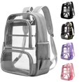 thumbnail image 1 of CUZIBR Clear Backpack Heavy Duty Transparent See Through Rucksack With Double Front Zipper Compartments Padded Adjustable Straps Side For Concert Sports Game Travel School, 1 of 9