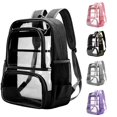 thumbnail image 1 of CUZIBR Clear Backpack Heavy Duty Transparent See Through Rucksack With Double Front Zipper Compartments Padded Adjustable Straps Side For Concert Sports Game Travel School, 1 of 9