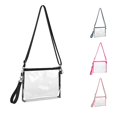 thumbnail image 1 of CUZIBR Clear Crossbody Bag Transparent Shoulder Purse Black Zipper Detachable Adjustable Strap Hand Wrist Strap Small Storage Bag For Swimming Games Concert Vacation Daily Carry, 1 of 6