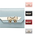 thumbnail image 1 of CUZIBR Color Block Small Card Wallet With Gold Metal Bow Mini Purse Multi Card Pocket Clutch For Teen Girls Daily Shopping Travel Everyday Outdoor Use, 1 of 4
