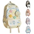 thumbnail image 1 of CUZIBR Color Block Student Backpack With Star Cartoon Purse Multi Compartment Book Bag Padded Adjustable Shoulder Straps Side Water Bottle Pocket Lightweight Rucksack For Girls, 1 of 5