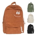 thumbnail image 1 of CUZIBR Corduroy Casual Backpack Cute Pattern Embroidery Adjustable Shoulder Strap Large Capacity Multi Pocket Daypack For Teen Girls College School Daily Commute Weekend Travel, 1 of 9