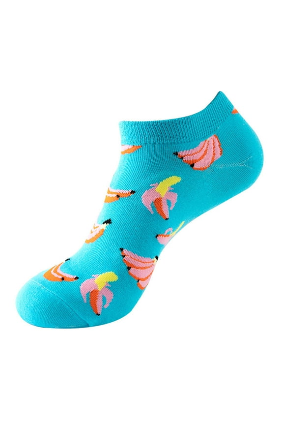 Cozy Socks 2 Pairs Funny Cute Pattern Ankle Socks Colorful Low Cut Liner Boat Socks Comfy Dailywear,C,One Size