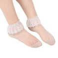 thumbnail image 1 of CUZIBR Cozy Socks Ballet Dress Ankle Socks Lace Ruffles Solid Short Stockings Splice Transparent Boat Socks Comfy Dailywear,Beige,One Size, 1 of 5