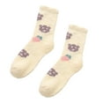 thumbnail image 1 of CUZIBR Cozy Socks Fuzzy Thick Thermal Lined Cute Pattern Crew Socks Plush Thermal Ankle Socks Casual Breathable Socks,Yellow,One Size, 1 of 4
