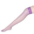 thumbnail image 1 of CUZIBR Cozy Socks For Women Thigh High Stockings Solid Fishnet Elastic Over The Knee Socks Pantyhose Leggings Breathable Lightweight Footwear,Purple,One Size, 1 of 2