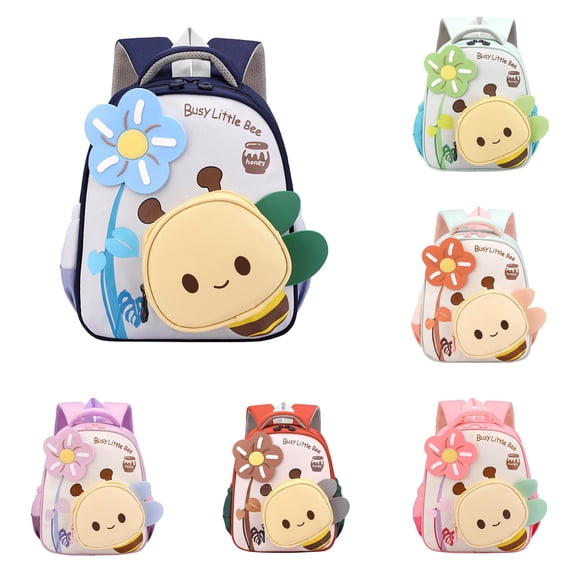 CUZIBR Cute Cartoon Pattern Backpack Breathable Padded Strap Kids Daypack Small Multi Pocket Preschool Book Bag For Little Boys Girls Outdoor Travel Carry Bag