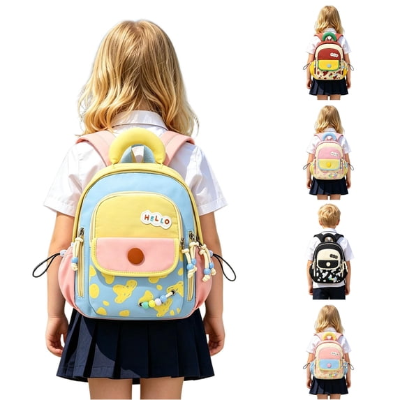 CUZIBR Cute Polka Dot Toddler Backpack Lightweight Kids Rucksack With Padded Adjustable Straps Multi Zipper Compartments Spacious Preschool Book Bag For Boys