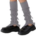 thumbnail image 1 of CUZIBR Cute Socks Leg Warmers Solid Knitted Over The Knee Stocking Bow Soft Stretchy Thigh Knee High Socks Comfy Dailywear,Grey,One Size, 1 of 4