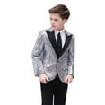 thumbnail image 1 of CUZIBR Elegant Boys Red Sequin Jacket For Weddings Parties Coats Versatile Dailywear For Toddler, 1 of 5