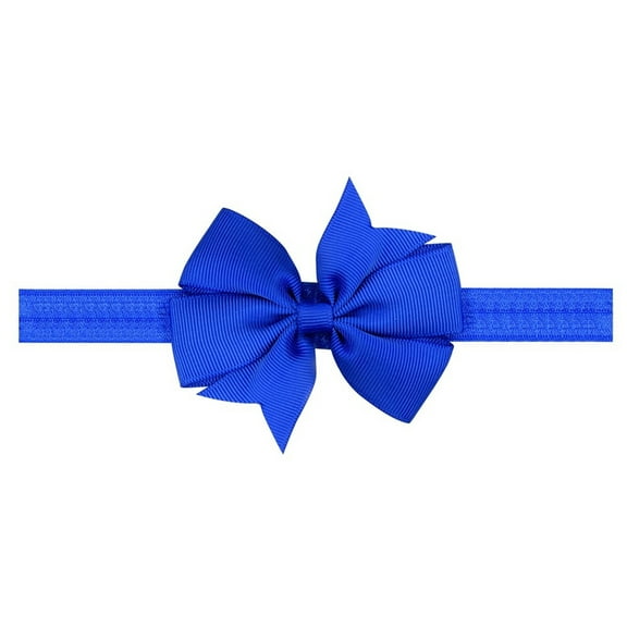 CUZIBR Extra Soft Ribbon Bow Headbands For Babies And Kids Stretchy Elastic Hair For Girls,Blue,One Size