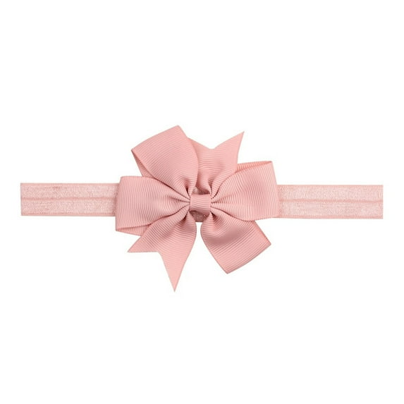 CUZIBR Extra Soft Ribbon Bow Headbands For Babies And Kids Stretchy Elastic Hair For Girls,Pink2,One Size