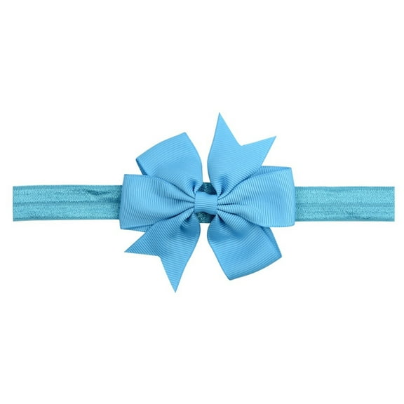 CUZIBR Extra Soft Ribbon Bow Headbands For Babies And Kids Stretchy Elastic Hair For Girls,Sky Blue,One Size