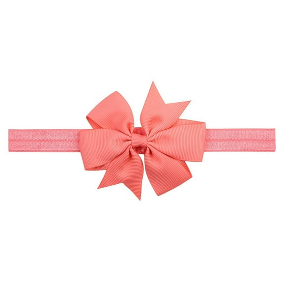 CUZIBR Extra Soft Ribbon Bow Headbands For Babies And Kids Stretchy Elastic Hair For Girls,Watermelon Red,One Size