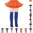 thumbnail image 1 of CUZIBR Fall Striped Kids Thigh High Socks Decorated With Red Bows Color Block Knee High Socks Back To School Soft Breathable Casual Wear,One Size, 1 of 4