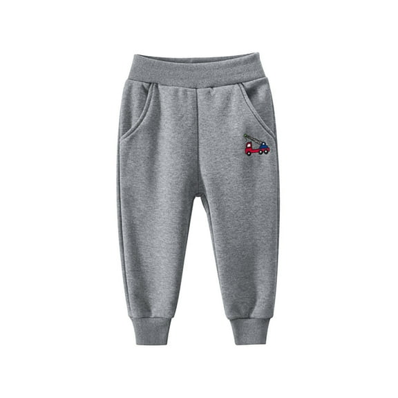 CUZIBR Fall Winter Cartoon Print Children Long Pants Alphabet Boys Sports Corded Footpants With Pants Holiday Dailywear For Toddler