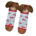 thumbnail image 1 of CUZIBR Fluffy Socks Cute Puppy Animal Graphic Striped Print Fuzzy Thickened Crew Socks Winter Thermal Sleeping Slipper Socks Comfy Dailywear,Blue,One Size, 1 of 4