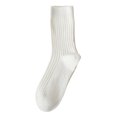 thumbnail image 1 of CUZIBR Fluffy Socks Fashionable Thick Stockings Solid Colors Soft Comfortable Leisure Cotton Crew Socks Breathable Lightweight Footwear,White,One Size, 1 of 5