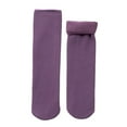 thumbnail image 1 of CUZIBR Fluffy Socks Solid Color Fuzzy Lined Soft Velvet Thermal Crew Socks Winter Warm Stocking Casual Breathable Socks,Purple,One Size, 1 of 3