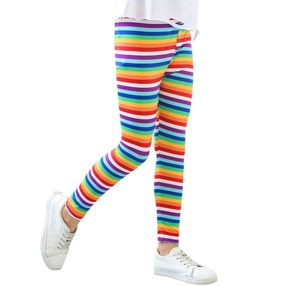 CUZIBR Girls Ankle Length Leggings Printing Flower Kids Classic Stretch Pants Boho Dailywear For Toddler